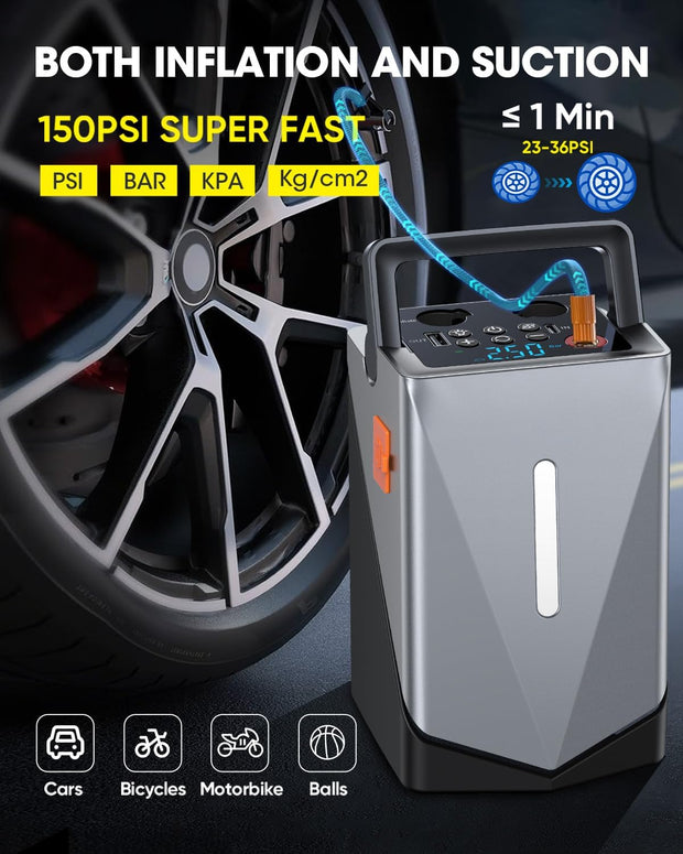 Car Jump Starter with Built-in Air Compressor 🟢